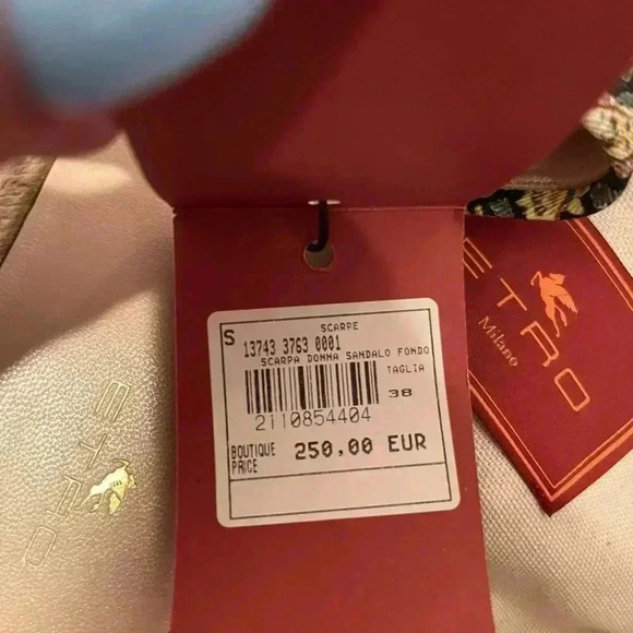 NWT Etro Canvas Floral Paisley Print Espadrilles Slides Black EU 38 US 7 1/2 - Picture 4 of 4